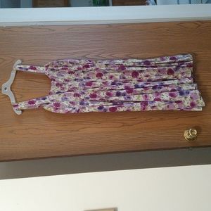 Summer sundress: Purple, green, and white. Small.